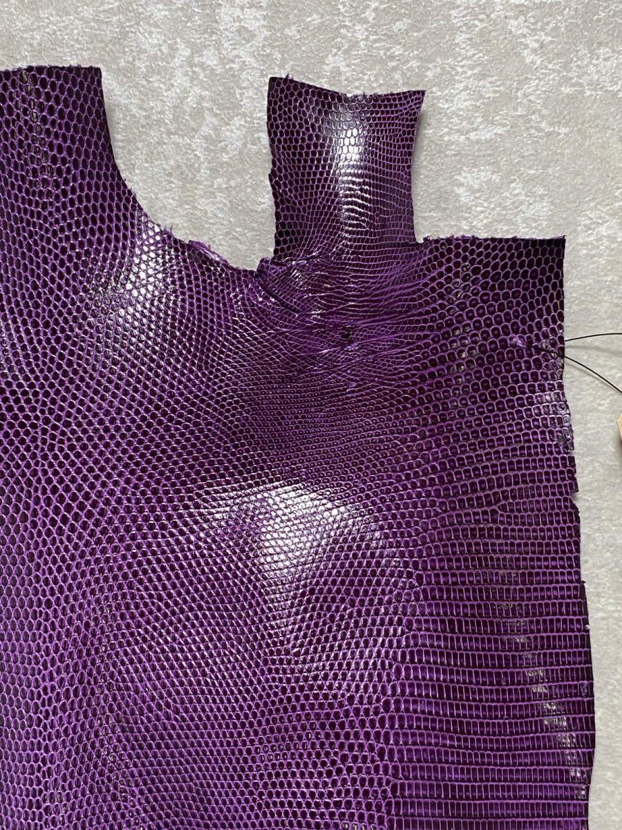 画像3: リザード　トカゲ革　パープル　28cm　エキゾチックレザー (3)