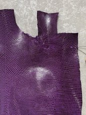 画像3: リザード　トカゲ革　パープル　28cm　エキゾチックレザー (3)