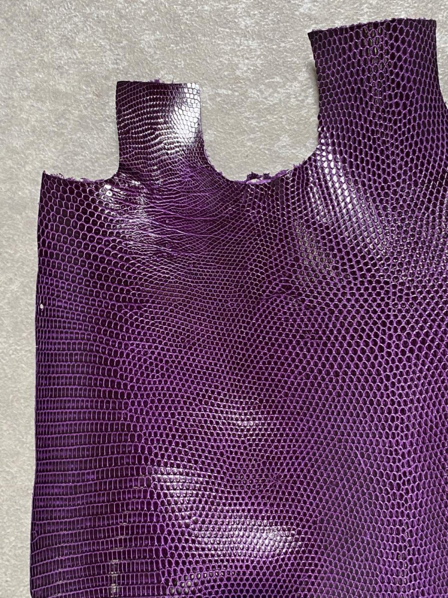 画像2: リザード　トカゲ革　パープル　28cm　エキゾチックレザー (2)