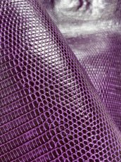 画像7: リザード　トカゲ革　パープル　28cm　エキゾチックレザー (7)