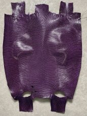 画像1: リザード　トカゲ革　パープル　28cm　エキゾチックレザー (1)