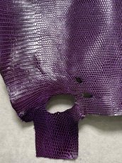 画像4: リザード　トカゲ革　パープル　28cm　エキゾチックレザー (4)