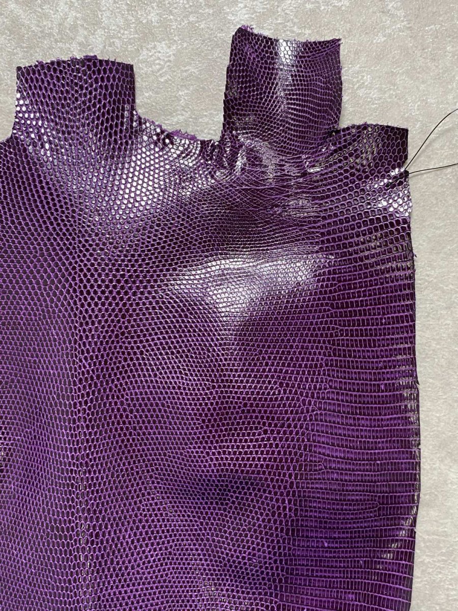 画像3: リザード　トカゲ革　パープル　28cm　エキゾチックレザー (3)