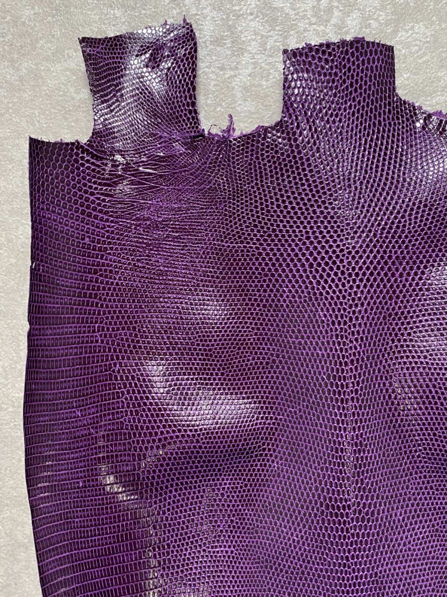 画像2: リザード　トカゲ革　パープル　28cm　エキゾチックレザー (2)