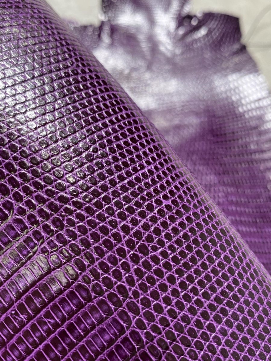 画像7: リザード　トカゲ革　パープル　28cm　エキゾチックレザー (7)
