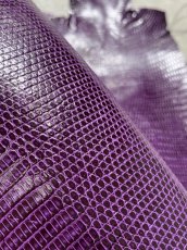 画像7: リザード　トカゲ革　パープル　28cm　エキゾチックレザー (7)