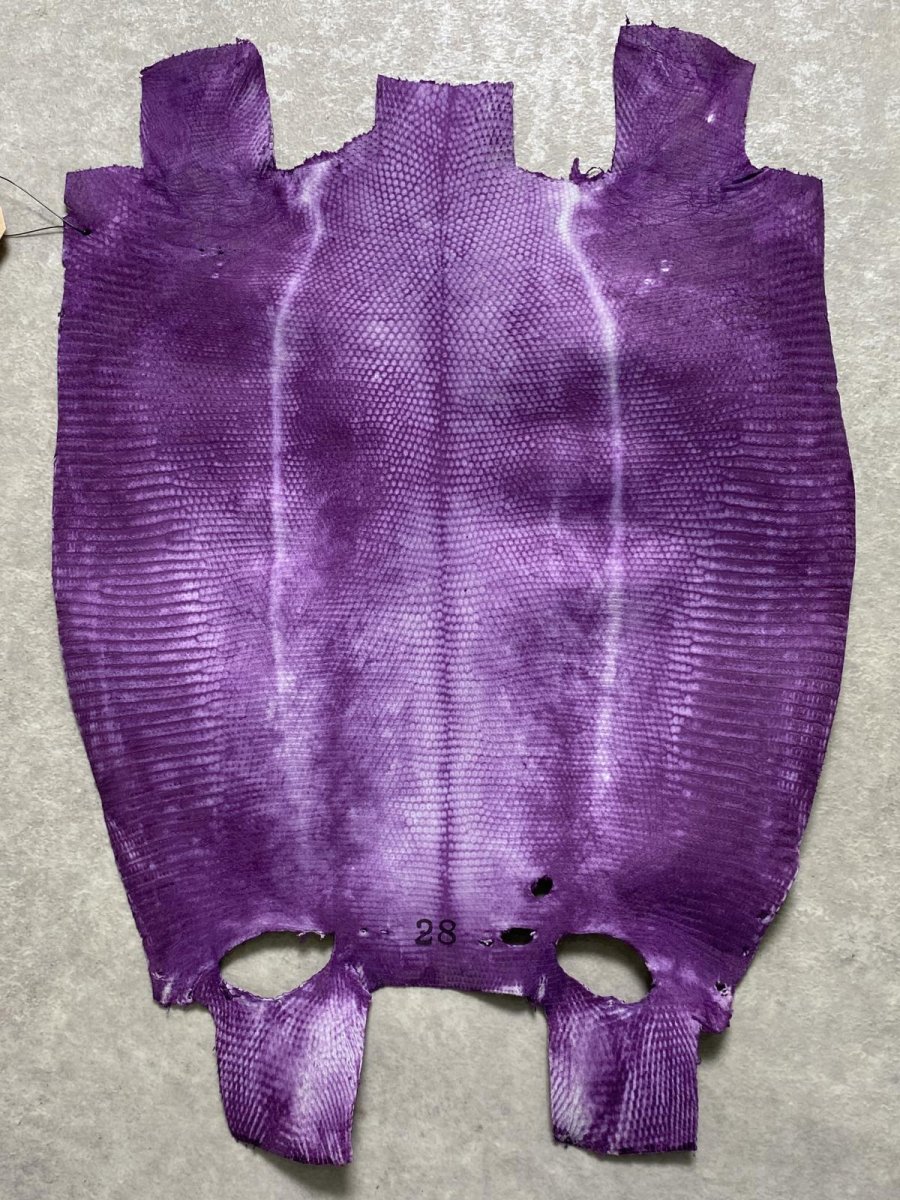 画像8: リザード　トカゲ革　パープル　28cm　エキゾチックレザー (8)