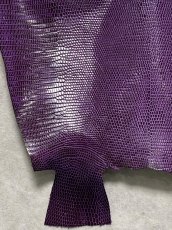 画像4: リザード　トカゲ革　パープル　28cm　エキゾチックレザー (4)