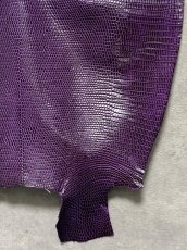 画像5: リザード　トカゲ革　パープル　28cm　エキゾチックレザー (5)