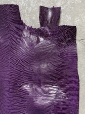 画像3: リザード　トカゲ革　パープル　28cm　エキゾチックレザー (3)