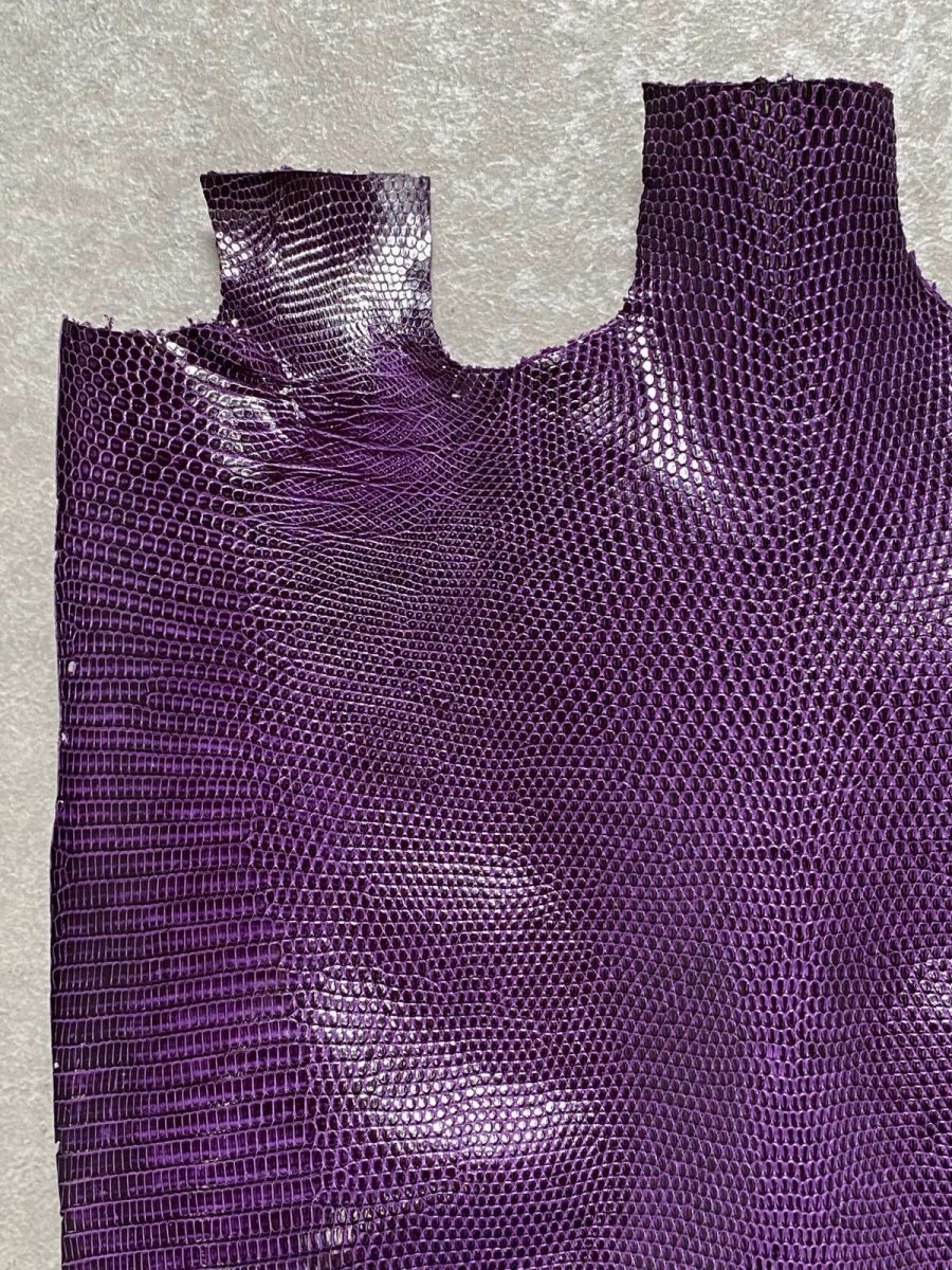 画像2: リザード　トカゲ革　パープル　28cm　エキゾチックレザー (2)