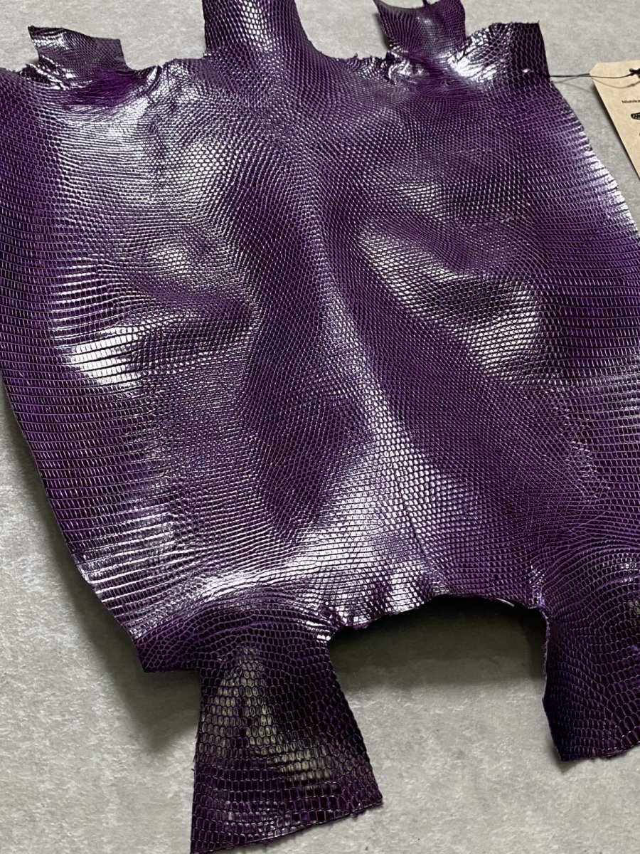 画像6: リザード　トカゲ革　パープル　28cm　エキゾチックレザー (6)