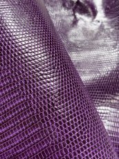 画像7: リザード　トカゲ革　パープル　28cm　エキゾチックレザー (7)