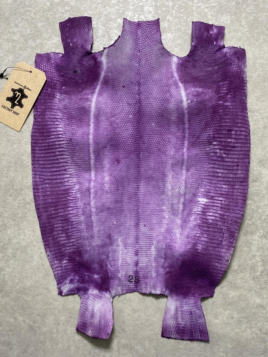 画像8: リザード　トカゲ革　パープル　28cm　エキゾチックレザー (8)