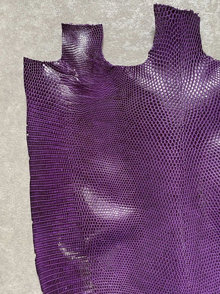 画像2: リザード　トカゲ革　パープル　28cm　エキゾチックレザー (2)