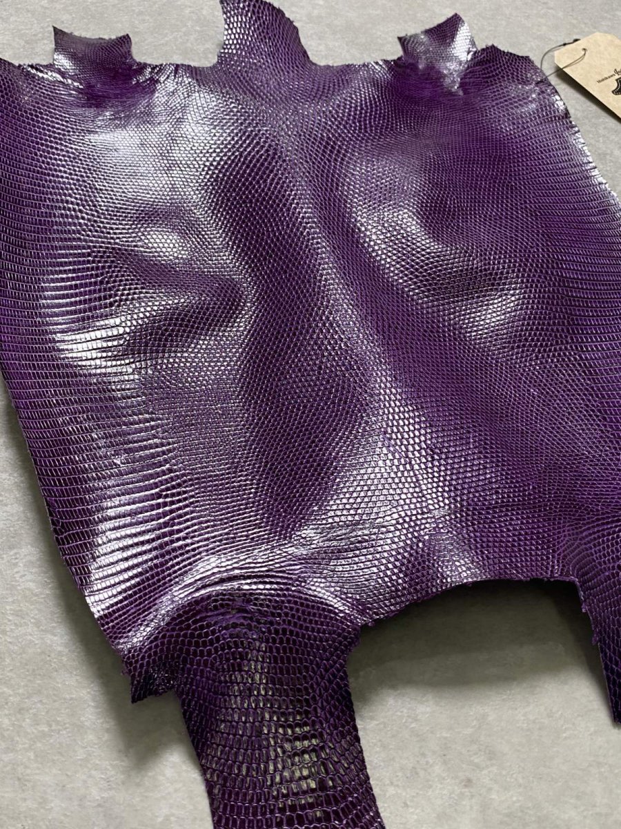 画像6: リザード　トカゲ革　パープル　28cm　エキゾチックレザー (6)