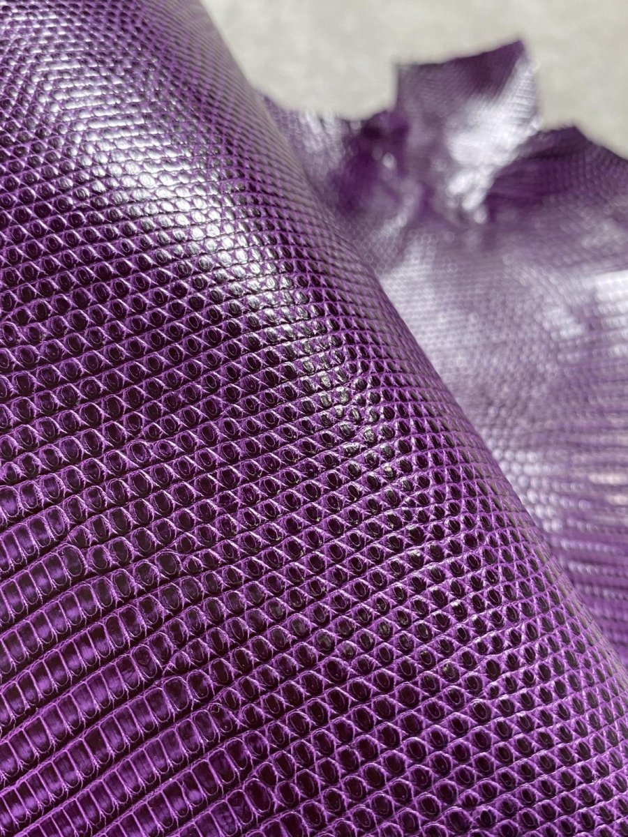 画像7: リザード　トカゲ革　パープル　28cm　エキゾチックレザー (7)