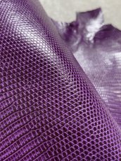 画像7: リザード　トカゲ革　パープル　28cm　エキゾチックレザー (7)