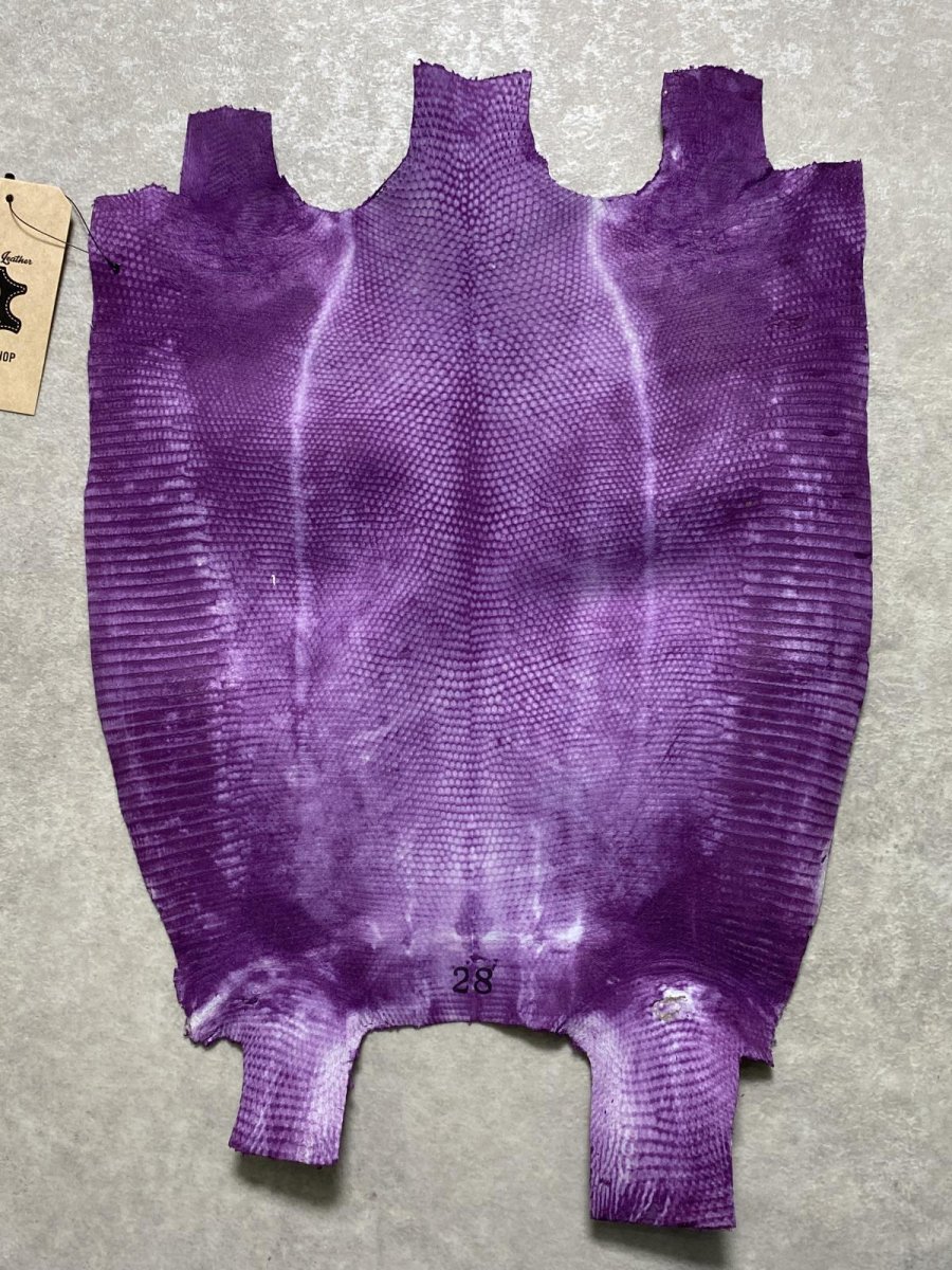 画像8: リザード　トカゲ革　パープル　28cm　エキゾチックレザー (8)