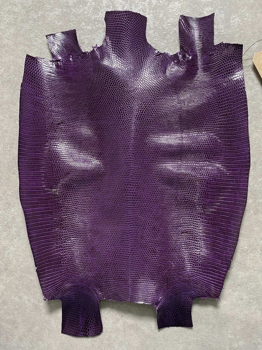 画像1: リザード　トカゲ革　パープル　28cm　エキゾチックレザー (1)