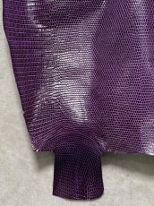 画像4: リザード　トカゲ革　パープル　28cm　エキゾチックレザー (4)