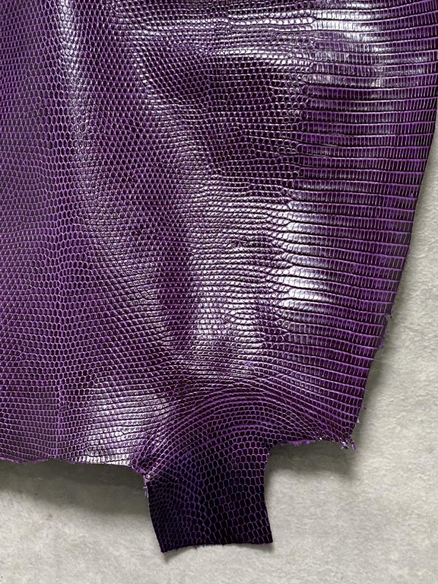 画像5: リザード　トカゲ革　パープル　28cm　エキゾチックレザー (5)