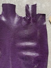 画像3: リザード　トカゲ革　パープル　28cm　エキゾチックレザー (3)