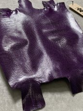 画像6: リザード　トカゲ革　パープル　28cm　エキゾチックレザー (6)