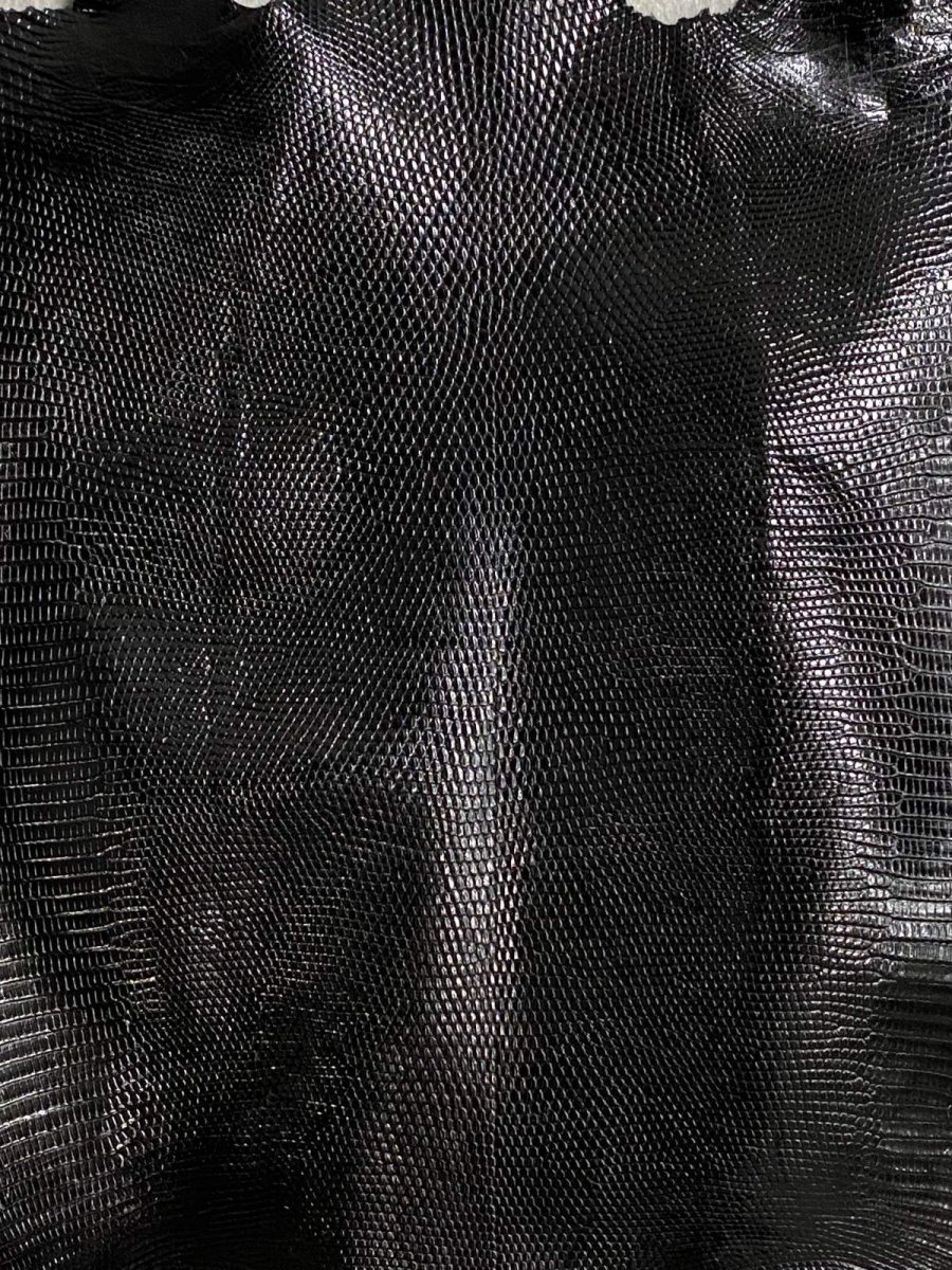 画像2: リザード　トカゲ革　ブラック　29cm　エキゾチックレザー (2)