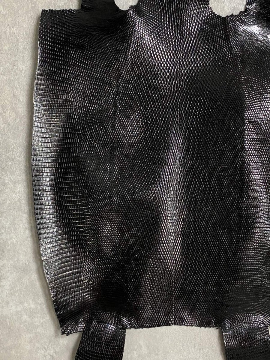 画像3: リザード　トカゲ革　ブラック　29cm　エキゾチックレザー (3)