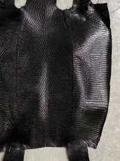 画像4: リザード　トカゲ革　ブラック　29cm　エキゾチックレザー (4)