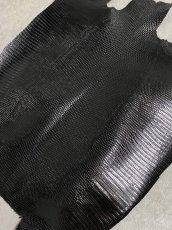 画像5: リザード　トカゲ革　ブラック　29cm　エキゾチックレザー (5)