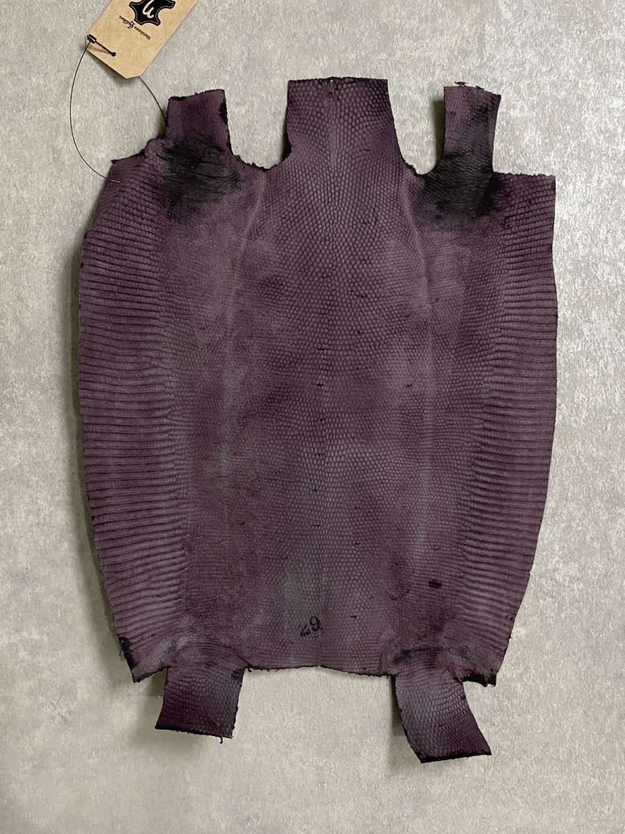 画像6: リザード　トカゲ革　ブラック　29cm　エキゾチックレザー (6)