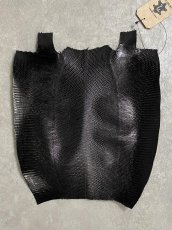 画像1: リザード　トカゲ革　ブラック　29cm　エキゾチックレザー (1)