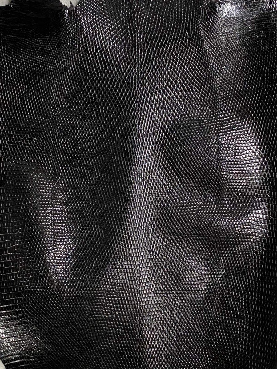 画像2: リザード　トカゲ革　ブラック　29cm　エキゾチックレザー (2)