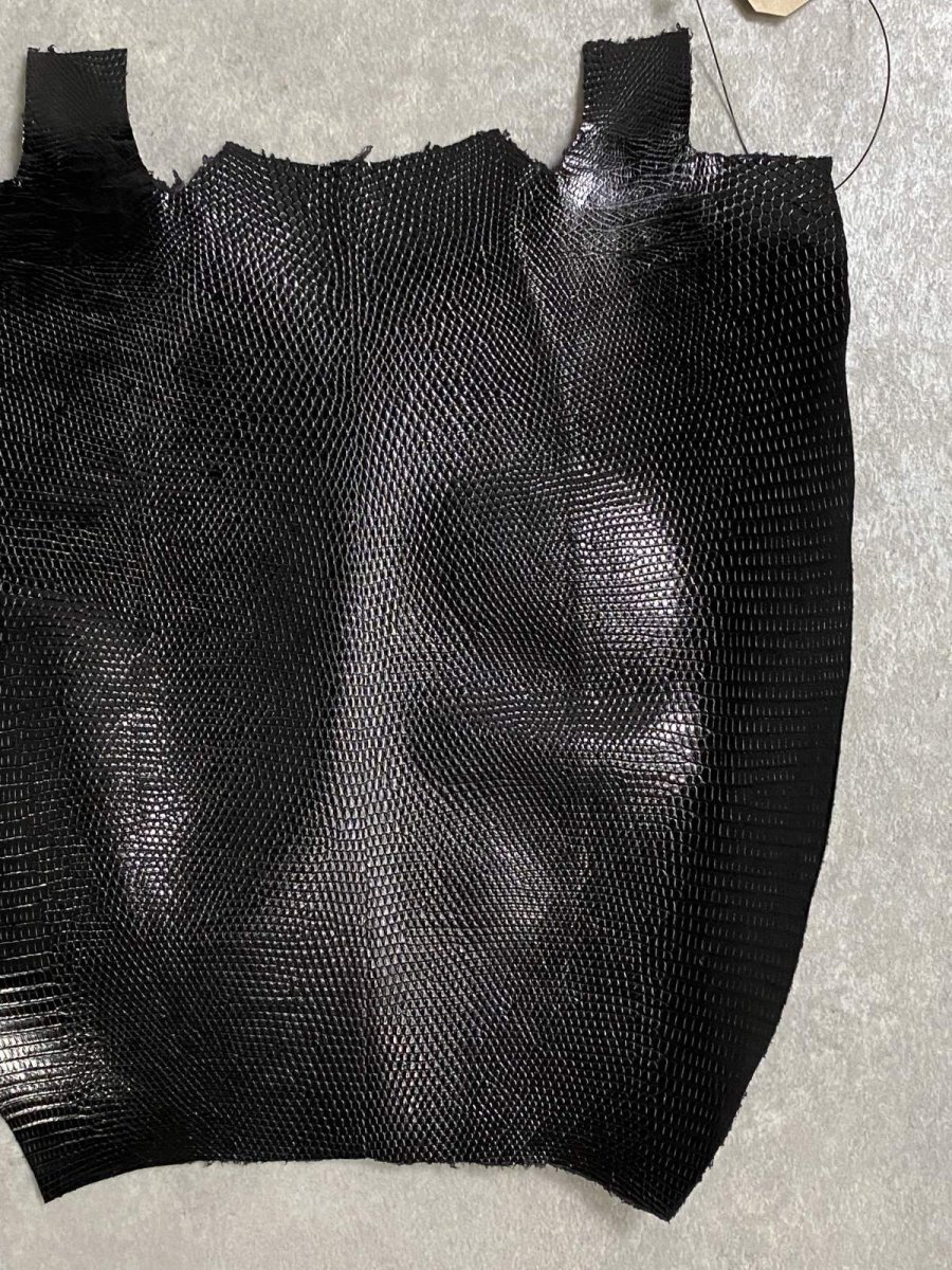 画像4: リザード　トカゲ革　ブラック　29cm　エキゾチックレザー (4)