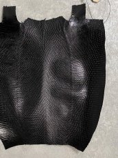 画像4: リザード　トカゲ革　ブラック　29cm　エキゾチックレザー (4)