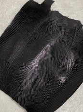 画像5: リザード　トカゲ革　ブラック　29cm　エキゾチックレザー (5)