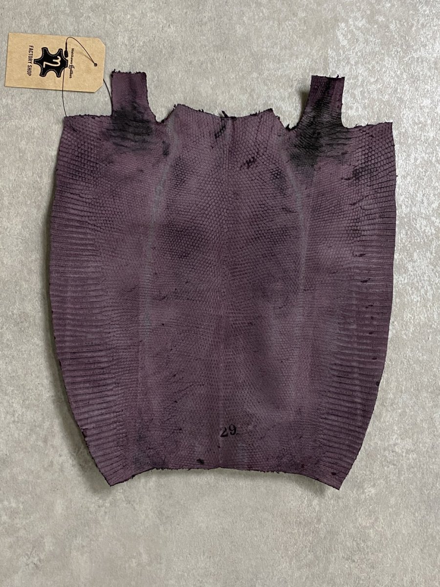 画像6: リザード　トカゲ革　ブラック　29cm　エキゾチックレザー (6)