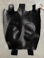 画像1: リザード　トカゲ革　ブラック　29cm　エキゾチックレザー (1)