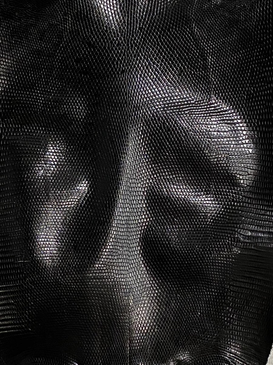 画像2: リザード　トカゲ革　ブラック　29cm　エキゾチックレザー (2)