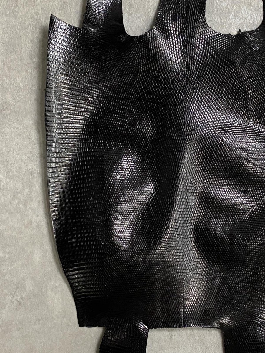 画像3: リザード　トカゲ革　ブラック　29cm　エキゾチックレザー (3)