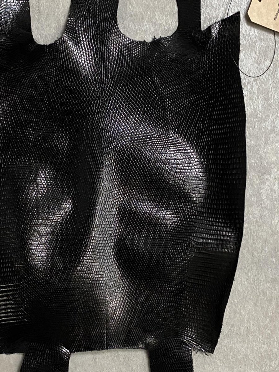 画像4: リザード　トカゲ革　ブラック　29cm　エキゾチックレザー (4)