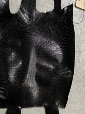 画像4: リザード　トカゲ革　ブラック　29cm　エキゾチックレザー (4)