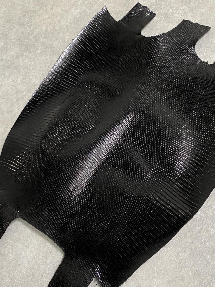 画像5: リザード　トカゲ革　ブラック　29cm　エキゾチックレザー (5)