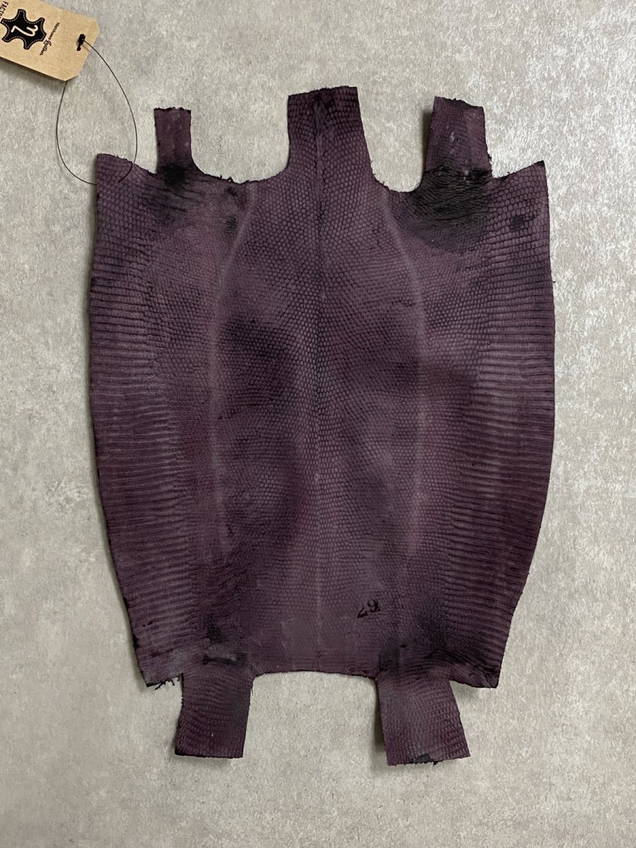 画像6: リザード　トカゲ革　ブラック　29cm　エキゾチックレザー (6)