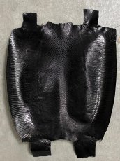 画像1: リザード　トカゲ革　ブラック　31cm　エキゾチックレザー (1)