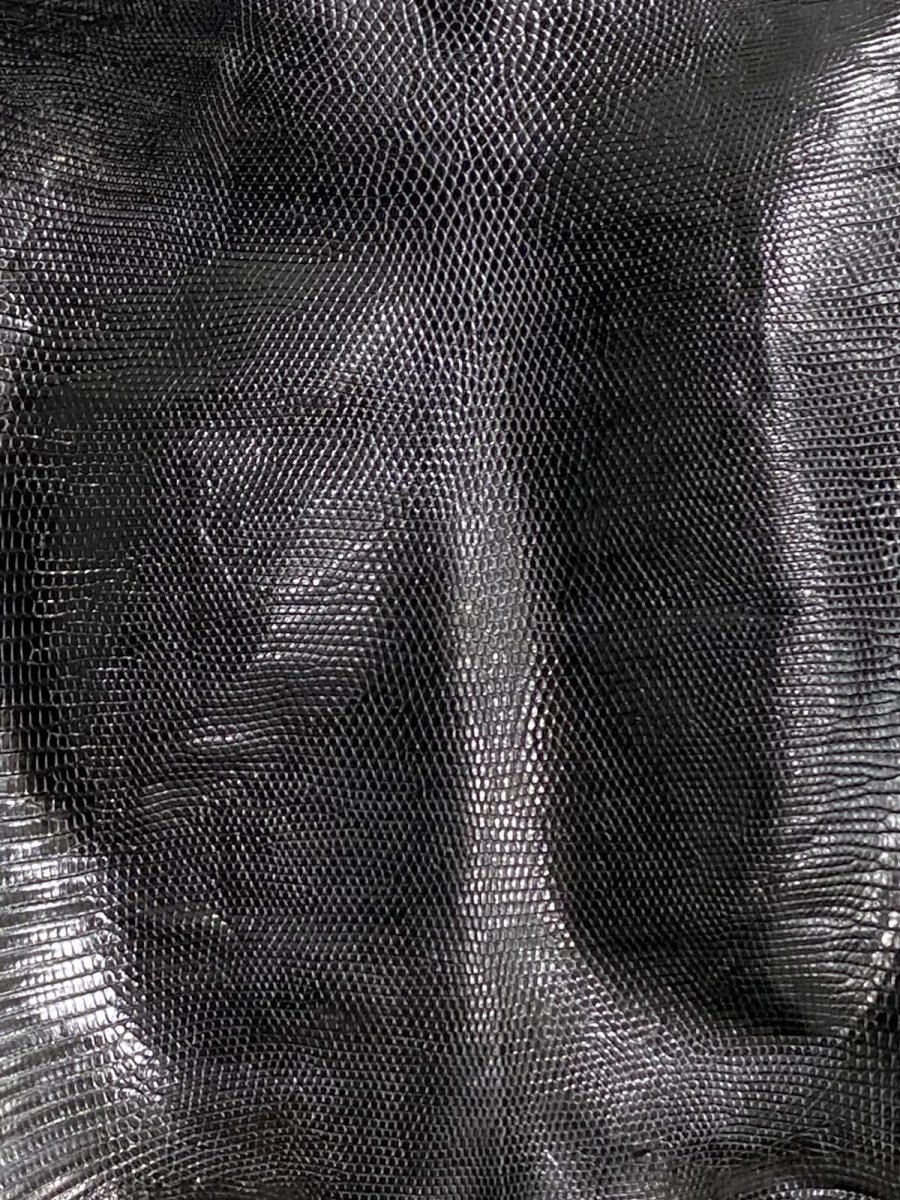 画像2: リザード　トカゲ革　ブラック　31cm　エキゾチックレザー (2)