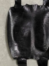 画像3: リザード　トカゲ革　ブラック　31cm　エキゾチックレザー (3)