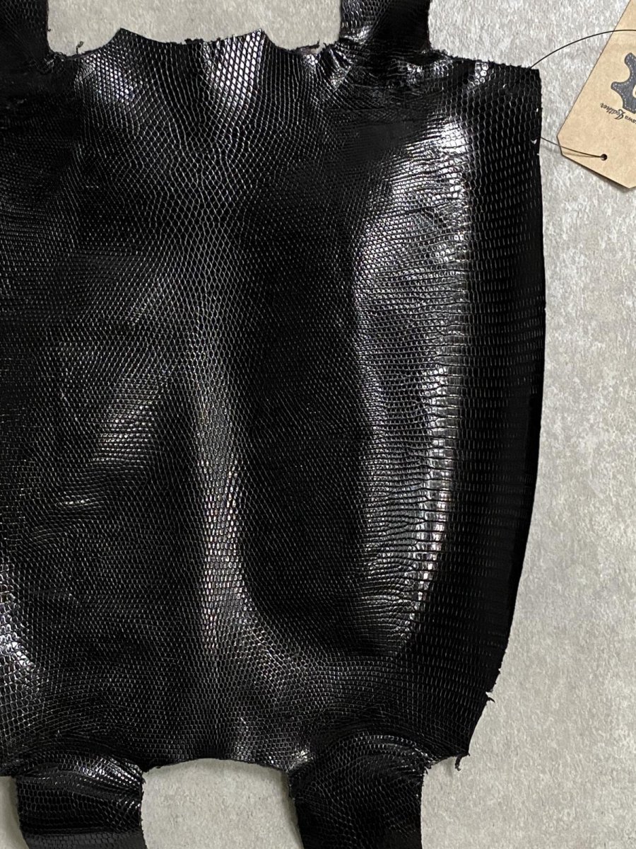 画像4: リザード　トカゲ革　ブラック　31cm　エキゾチックレザー (4)